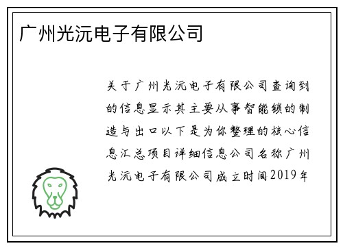 广州光沅电子有限公司